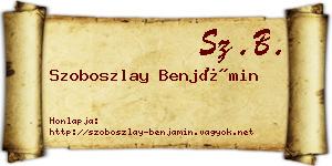 Szoboszlay Benjámin névjegykártya
